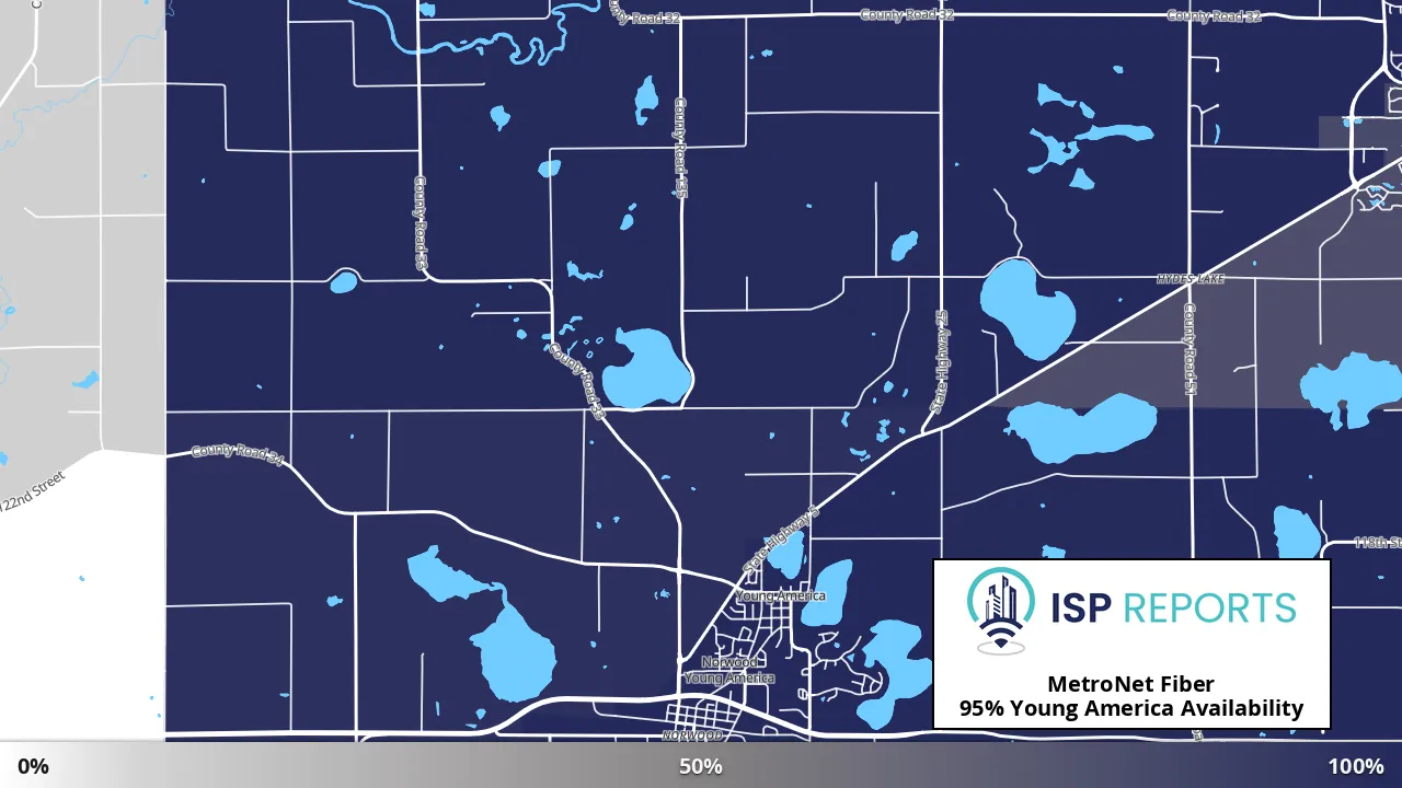 Young America, MN map of internet availability