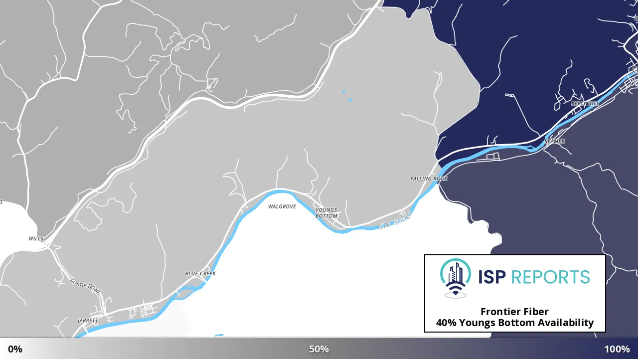 Youngs Bottom, WV map of internet availability