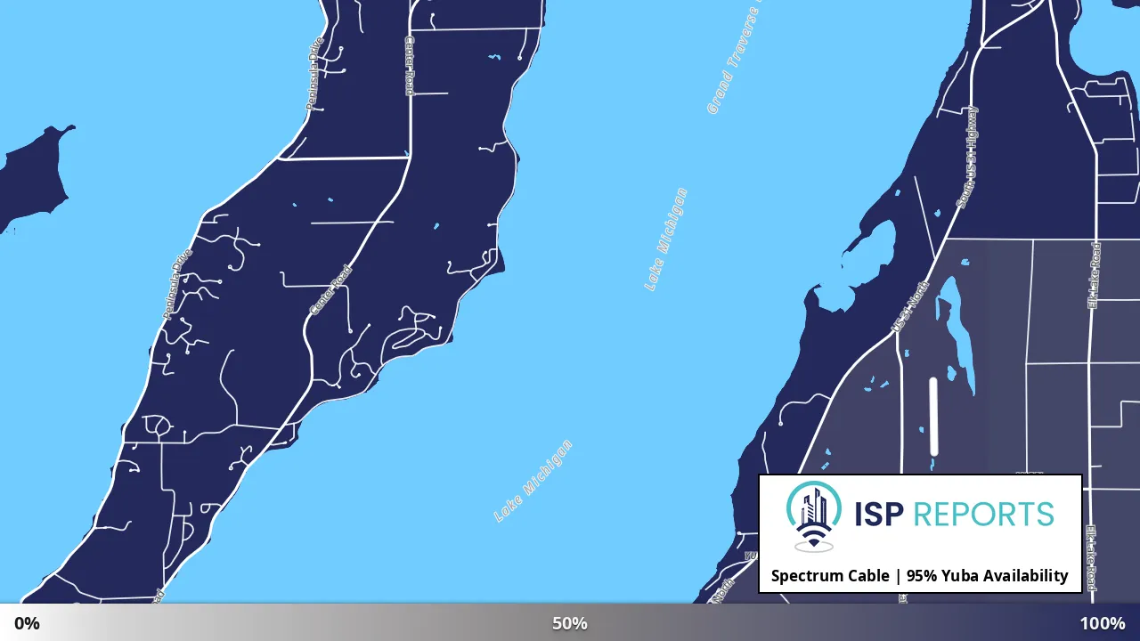 Yuba, MI map of internet availability