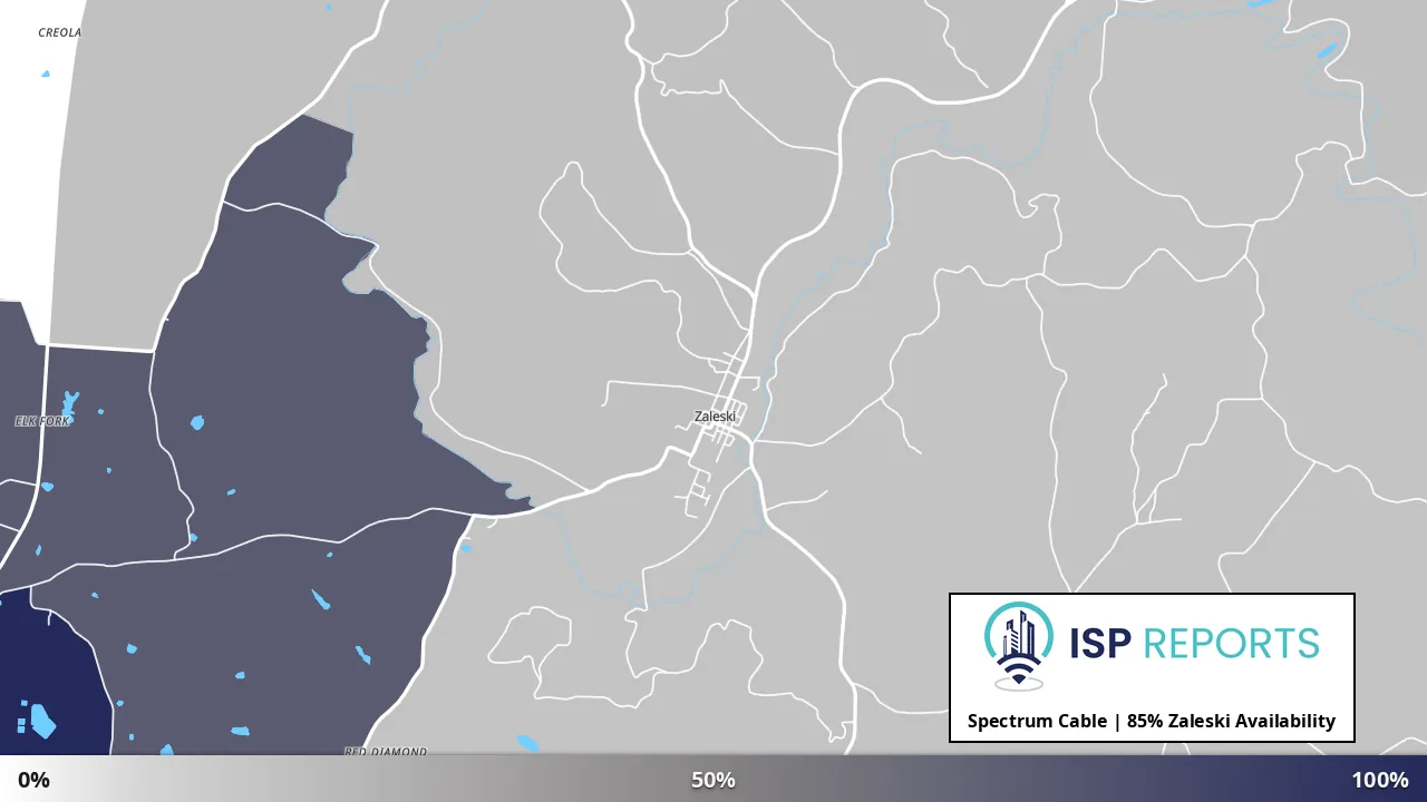 Zaleski, OH map of internet availability