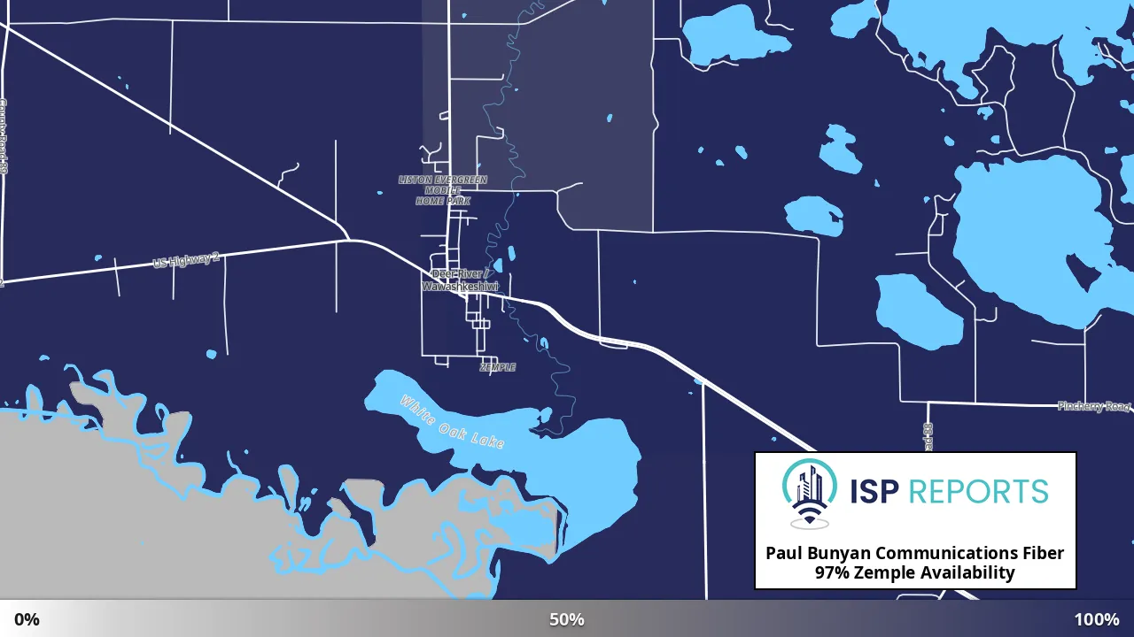 Zemple, MN map of internet availability