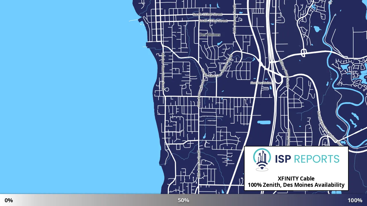 Zenith, Des Moines, WA map of internet availability