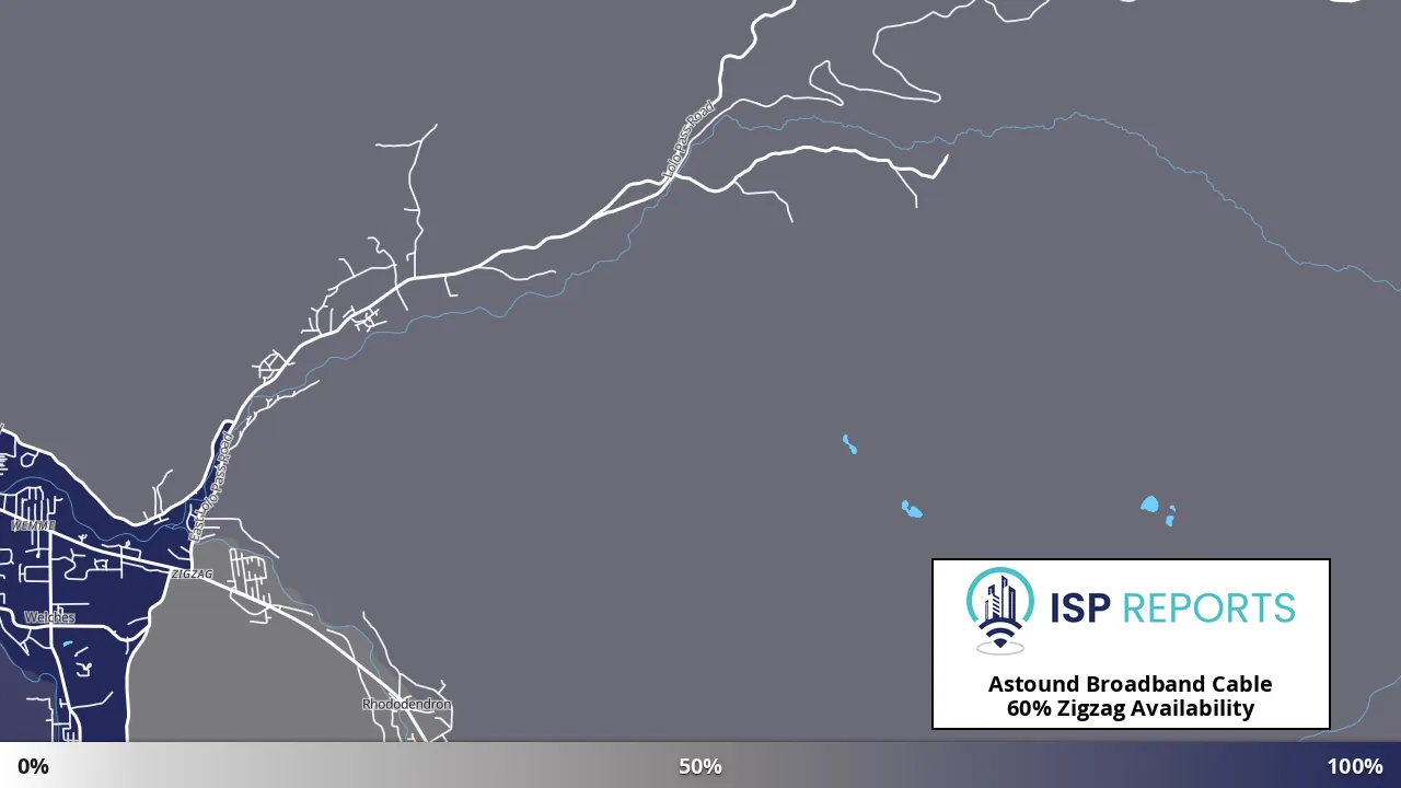 Zigzag, OR map of internet availability