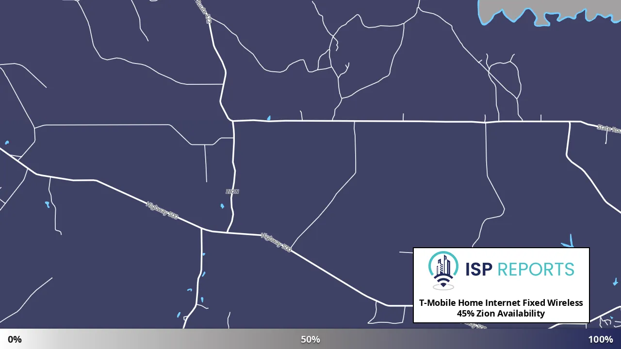 Zion, LA map of internet availability