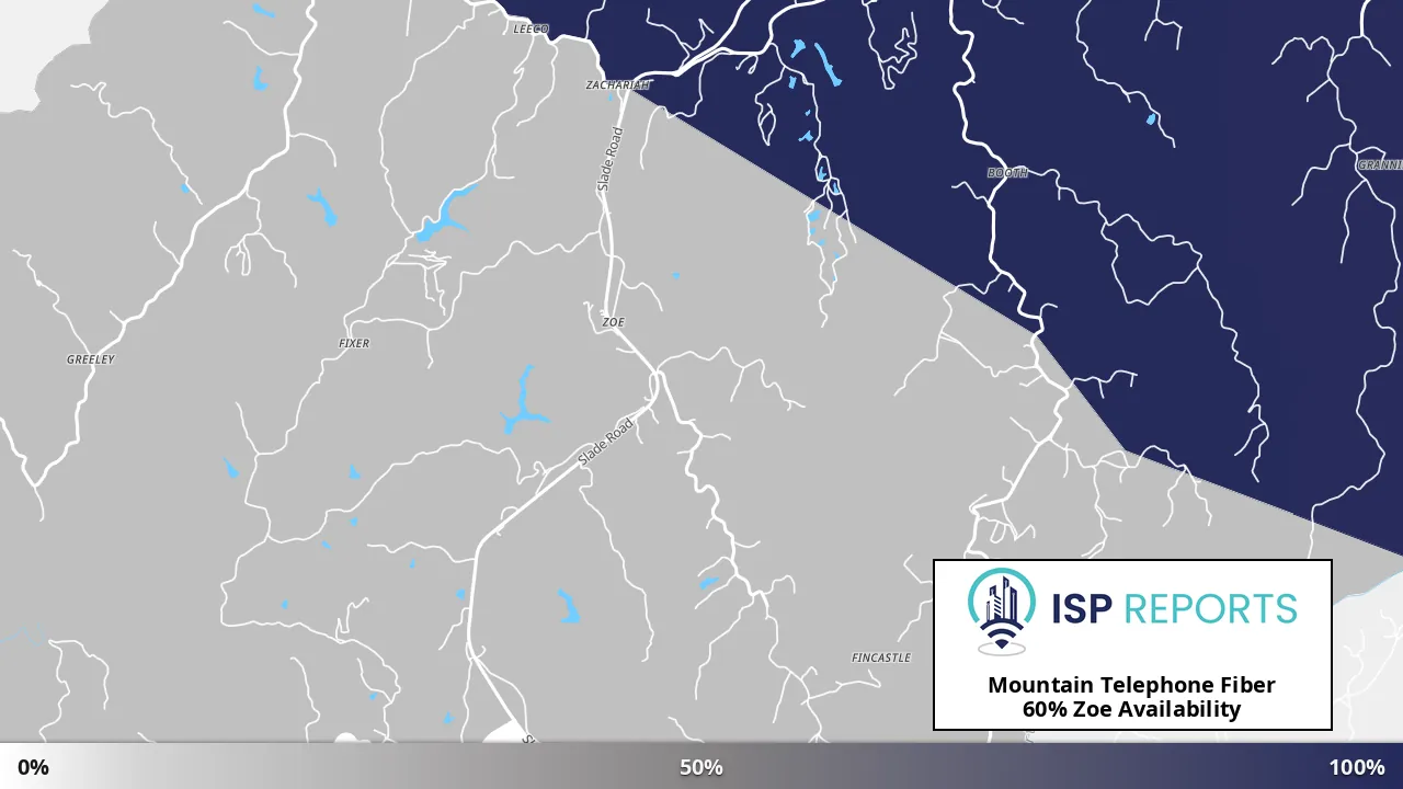 Zoe, KY map of internet availability