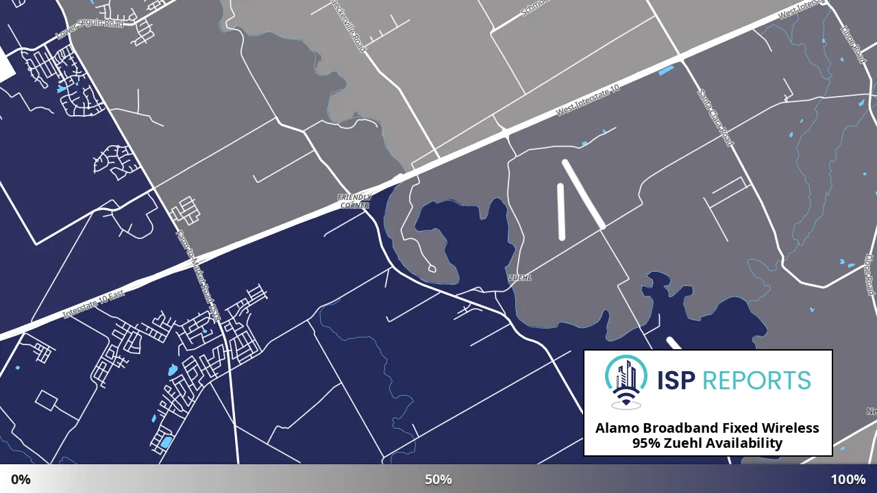 Zuehl, TX map of internet availability