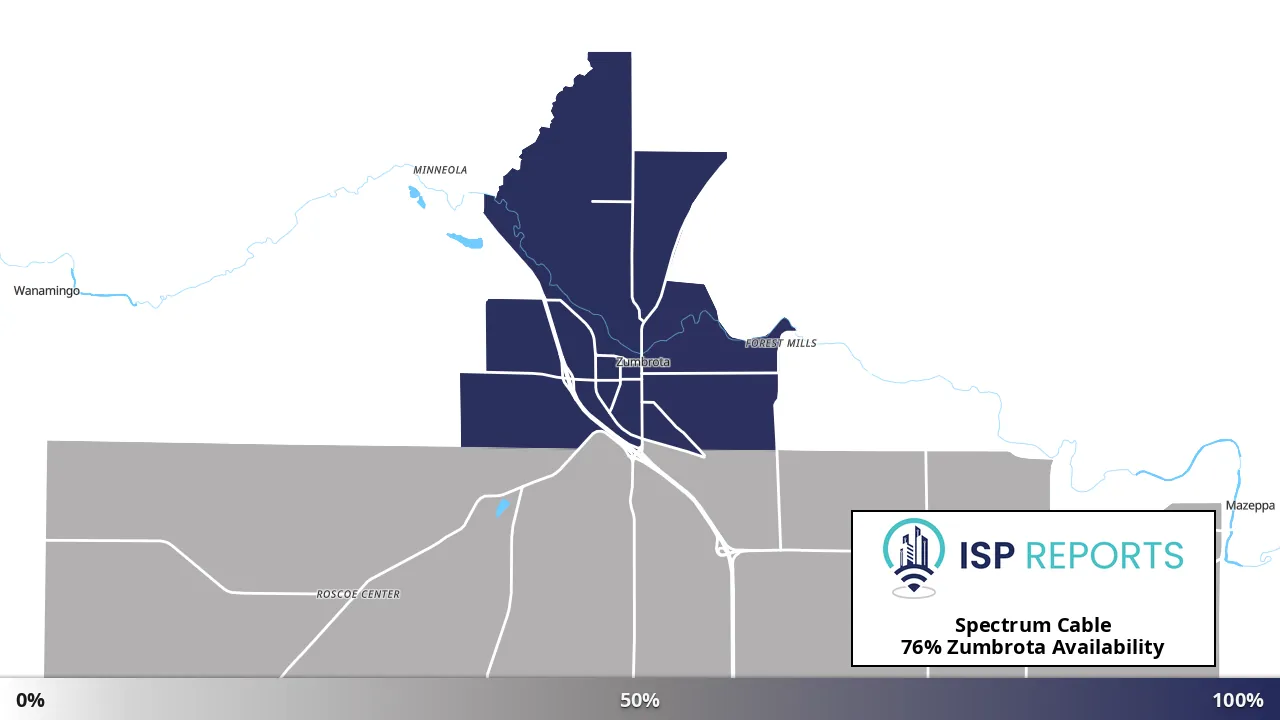 Zumbrota, MN map of internet availability